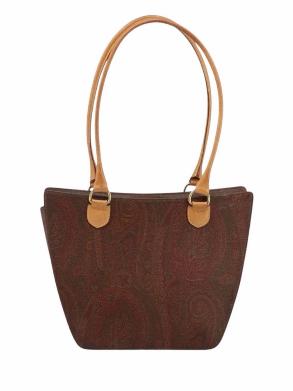 Etro  Brown Paisley Tote Bag with Tan Handles-Preowned